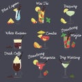 Illustration of Different Drinks and Cocktails Royalty Free Stock Photo