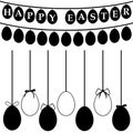 Illustration of different Easter eggs on strings