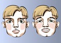 Illustration of different facial expressions of a Royalty Free Stock Photo