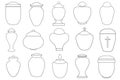 Illustration of different funeral cremation urns