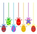 Illustration of different hanging Easter egg decorations Royalty Free Stock Photo