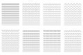 Illustration of different horizontal lines