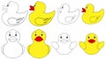 Illustration of different rubber ducks Royalty Free Stock Photo