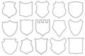 Illustration of different shields isolated Royalty Free Stock Photo