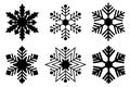 Illustration of different snowflakes