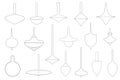 Illustration of different spinning tops