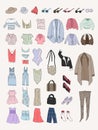 Illustration of different types of clothes