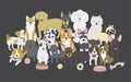 Illustration of different types of dog breeds Royalty Free Stock Photo