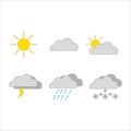 Illustration of different weather icons isolated on a white background Royalty Free Stock Photo