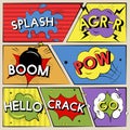 Illustration of a different words from comic Royalty Free Stock Photo