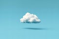Digital artwork of one white cloud floating in the sky against a solid blue background in a simple minimalistic style reminiscent Royalty Free Stock Photo