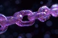 Digital artwork of purple chain with binary code on black background, blockchain concept, technology and business digital dat Royalty Free Stock Photo