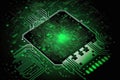 illustration of a digital circuit board in an abstract green background, representing the concept of technology Royalty Free Stock Photo
