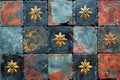 Digital image of the antique tile pattern of tile design, high quality, high resolution
