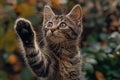 Digital image of  cat reaches its paw, high quality, high resolution Royalty Free Stock Photo