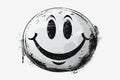 Digital image of the smiling smile icon is black on white, high quality, high resolution