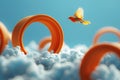 Digital image of there is an orange freese flying in the air, high quality, high resolution Royalty Free Stock Photo