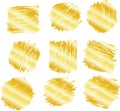 Gold Dirty doodle background set