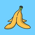 Illustration of discarded banana peel design. Isolated food design