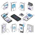 Illustration displaying various mobile devices, including Royalty Free Stock Photo