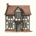 Illustration Of A Distressed Half Timbered House By Maria Sibylla Merian