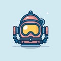 Vector of an illustration of diving mask and goggles in a modern flat design