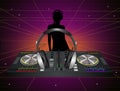 Illustration of dj in the disco Royalty Free Stock Photo