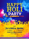 Abstract colorful Happy Holi background card design for color festival of India celebration greetings Royalty Free Stock Photo