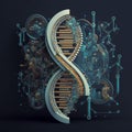 Illustration of a DNA chain. Genetics and research concept. Royalty Free Stock Photo