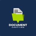 Illustration of a document inside a folder forming a bubble text. good for any business related to chatting and document. vector