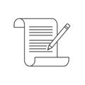 Illustration of a document and pencil, representing writing, editing, and creating content on paper Royalty Free Stock Photo