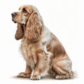 cocker spaniel full body realistic style white background 1