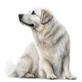 great Pyrenees dog realistic style white background in full body Royalty Free Stock Photo