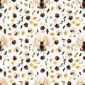 illustration dog head seamless pattern