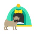 Illustration of dog house kennel pet animal puppy cute design vector.