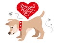 Illustration of a dog infected with heartworm