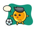 Illustration of dollar coin cartoon is playing soccer Royalty Free Stock Photo