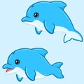 Illustration of dolphin in cartoon shape Royalty Free Stock Photo