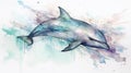 illustration of a dolphin jumping out the water ai generated Royalty Free Stock Photo