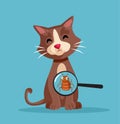 Unhappy Cat Having a Flea Problem Vector Cartoon Character Royalty Free Stock Photo