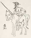 Don Quixote on his horse Rocinante Royalty Free Stock Photo