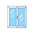 Illustration double glazed window. PVC plastic profile.