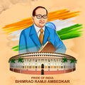 Dr Bhimrao Ramji Ambedkar with Constitution of India for Ambedkar Jayanti on 14 April