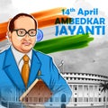 Dr Bhimrao Ramji Ambedkar with Constitution of India for Ambedkar Jayanti on 14 April