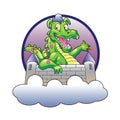 Illustration dragon and castle