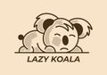 illustration drawing of lazy baby koala