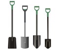 Illustration drawing of Shovels with green Handles