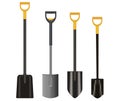 Illustration drawing of Shovels with yellow Handles