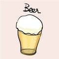 Illustration drawing style of beverage beer