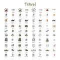 Illustration drawing style of camping icons collection Royalty Free Stock Photo